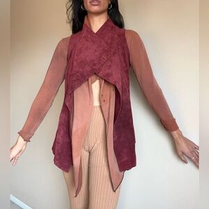 Burgundy suede vest